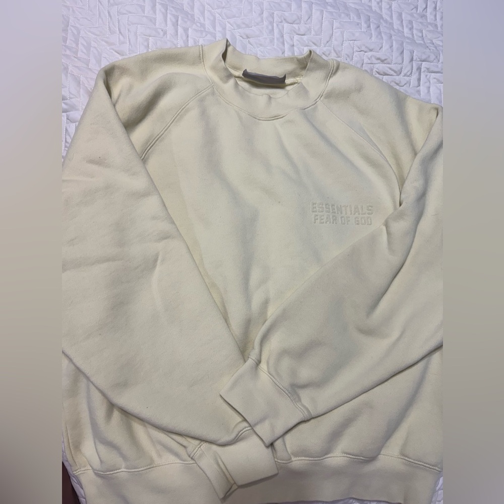 Essentials Cream Crewneck Sweater View 5